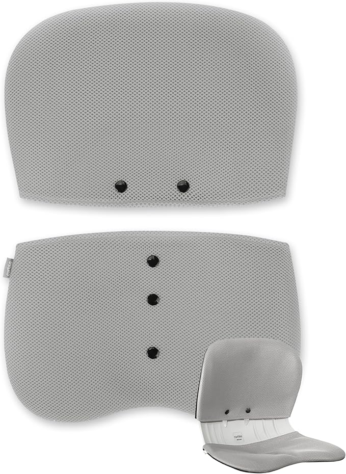curble Wider Cover, Detachable Cover for Teenager Chair, Ergonomic Chair Back Support and Lumbar Support (Cover Grey)