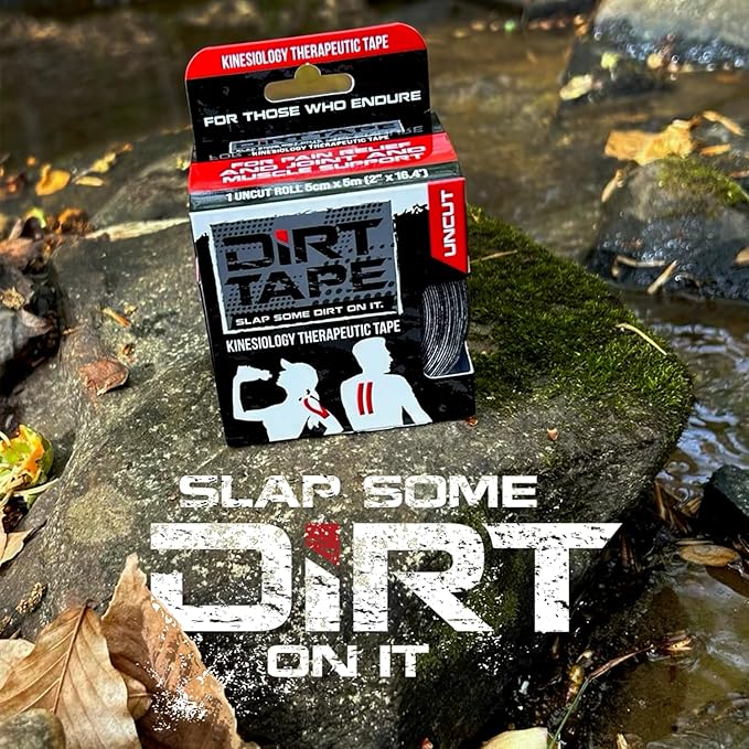 Premium Cotton, Elastic Kinesiology Athletic Tape, 3 Continuous Uncut roll (16.4 feet Long). Latex Free, Hypo-Allergenic, Water Resistant (Black with Logo)