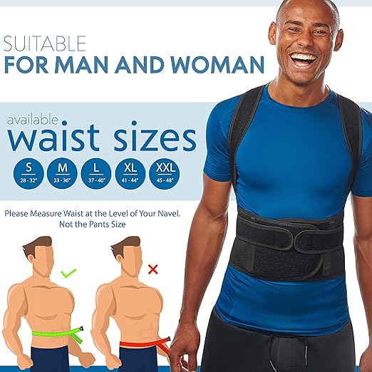 Back Brace Posture Corrector for Men and Women - Adjustable Posture Brace for Upper and Lower Back Pain Relief - Muscle Memory Support Straightener (Small)