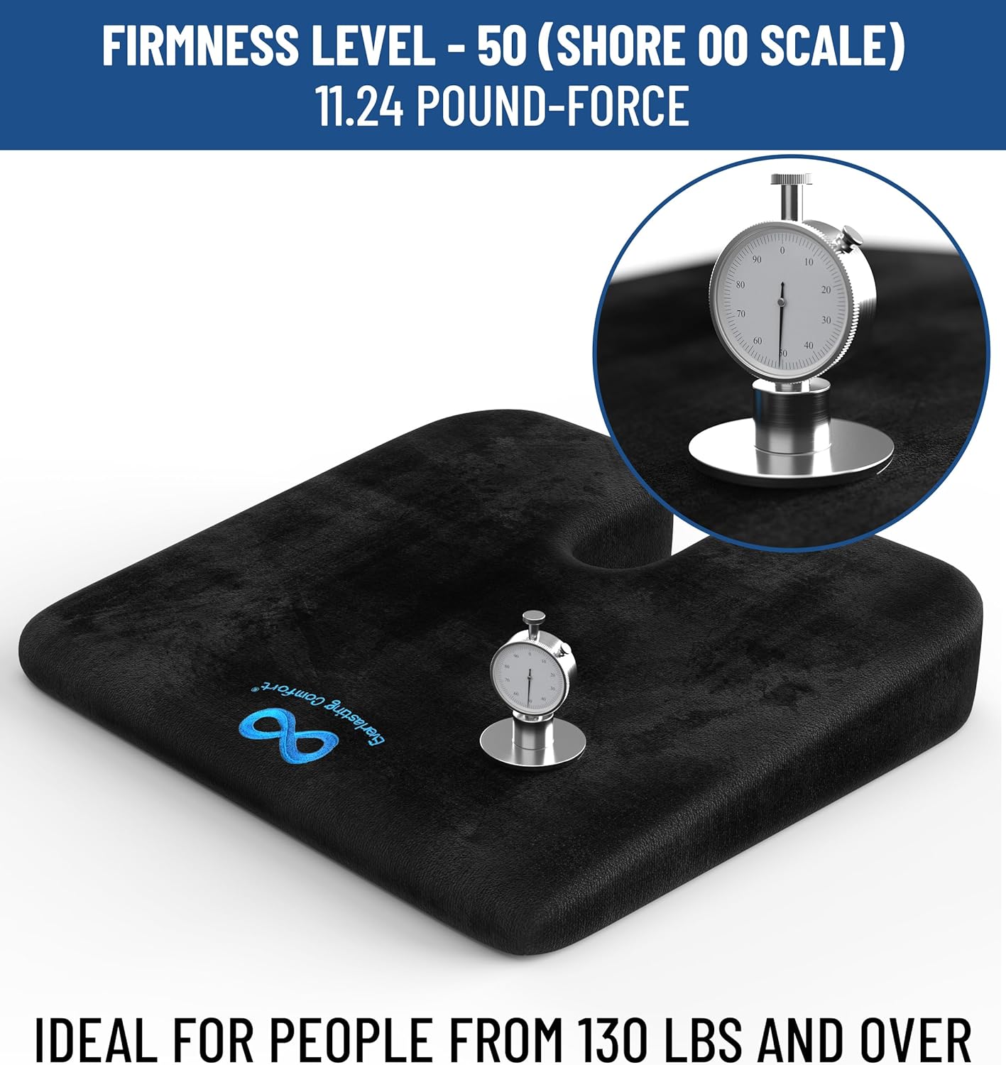 Everlasting Comfort Memory Foam Car Seat Cushion - Tailbone Pain Relief, Driving Seat Cushion for Short People - Office, Wheelchair, Gaming Chair, Travel - Non-Slip, Washable Cover