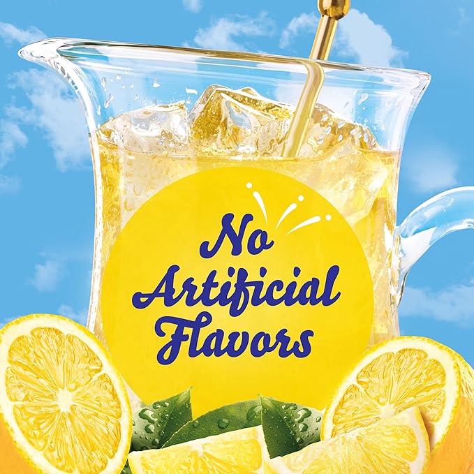 Crystal Light Lemonade Naturally Flavored with other natural flavor Powdered Drink Mix, 72 ct Pitcher Packets, 12 Canisters of 6 Pitcher Packets