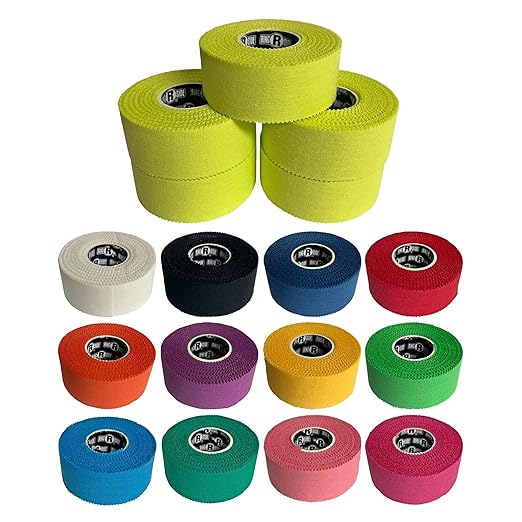 Ringside 1" Athletic Trainers Tape, Cotton Kinesiology Tape for Combat Sports, Adhesive, 30 Foot Rolls, Yellow, 5 Pack