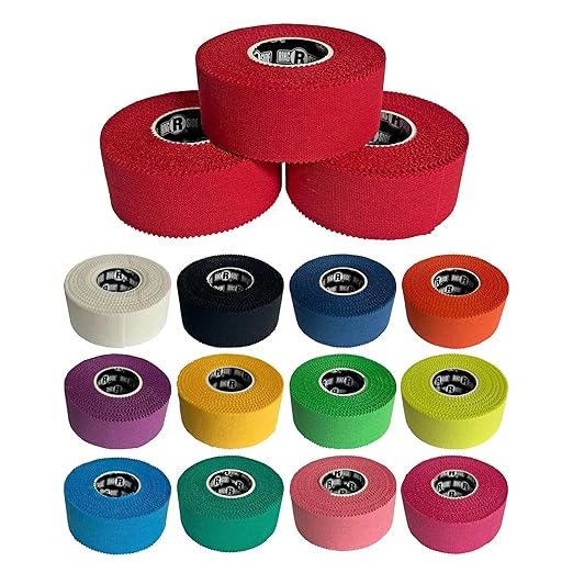 Ringside 1" Athletic Trainers Tape, Cotton Kinesiology Tape for Combat Sports, Adhesive, 30 Foot Rolls, Red, 3 Pack