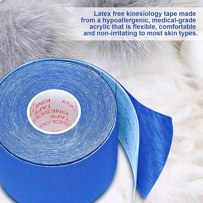 Kinesiology Tape Athletic Tape Sport Tape, Lychee Supports & Protects Muscles, Waterproof and Latex Free, Breathable Elastic for Sport Activity, No Precut (Dark Blue, 6 Rolls)