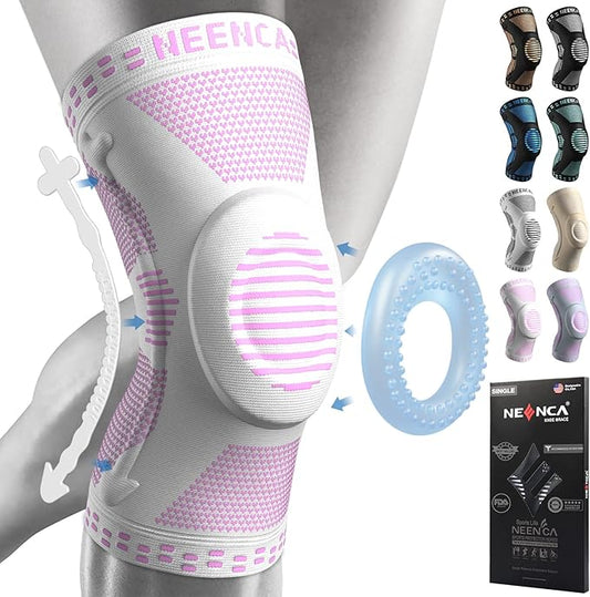 NEENCA Knee Brace for Women & Men, Medical Knee Support with Patella Pad & Side Stabilizers, Knee Compression Sleeve for Knee Pain, Meniscus Tear, ACL, Joint Pain, Runner, Workout