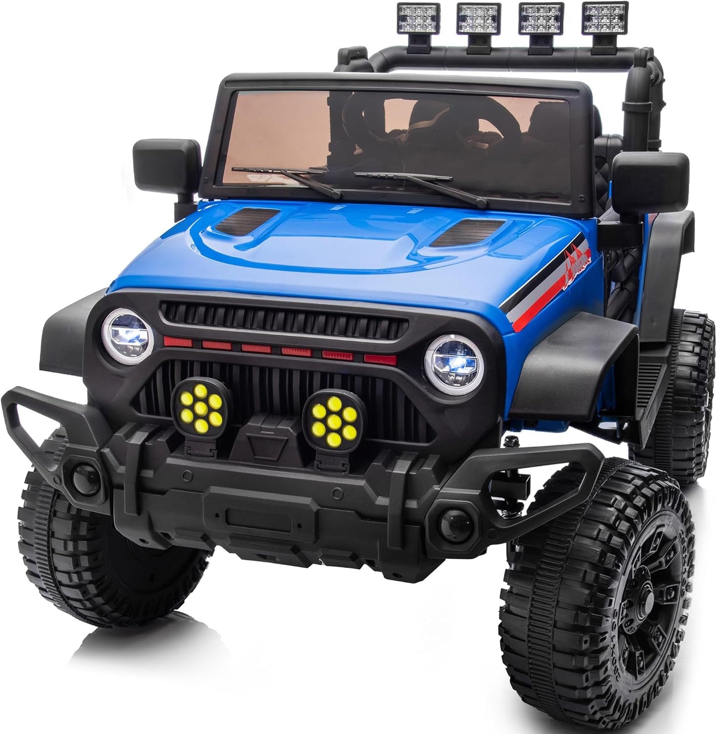 4WD Kids Ride on Car Truck, 12V 7Ah Kids Electric Vehicles Car Ride on Toy for Toddlers with Remote Control - Blue