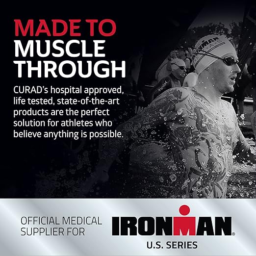 Curad Performance Series IRONMAN Kinesiology Tape, Black, 2 in x 10 in, 1 Roll of 20 Precut Strips