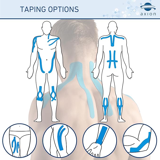 Kinesiology Tapes 2 Rolls Uncut Blue | Elastic Cotton Sports Tapes for Optimal Performance | Easy Application | Latex Free | Skin Friendly | Long Lasting Muscle and Joint Support