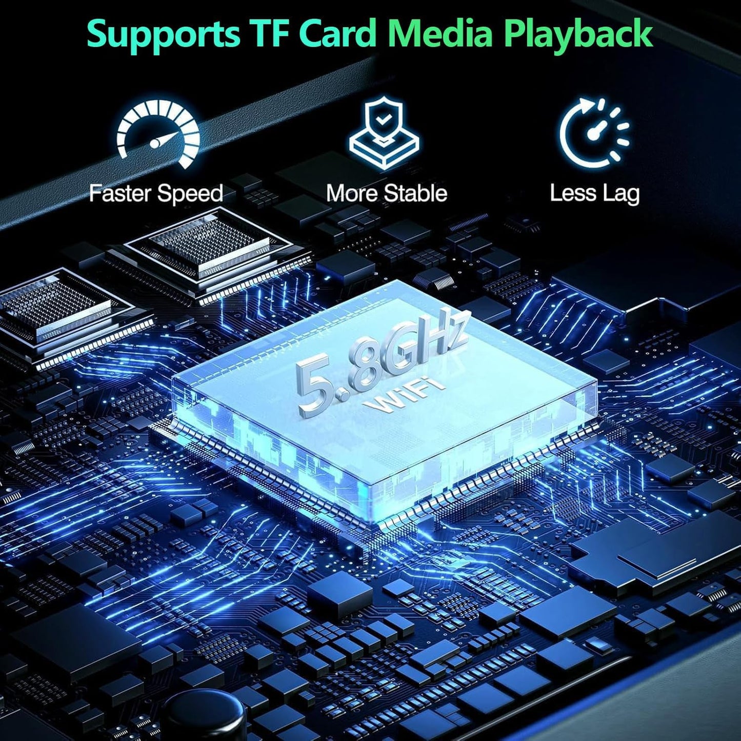 Wireless Carplay Adapter with Netflix YouTube TF Card Plug & Play, Wireless AI Box Car Play Adapter & Android Auto Dongle Easy to Setup, Fits for OEM Wired CarPlay Cars