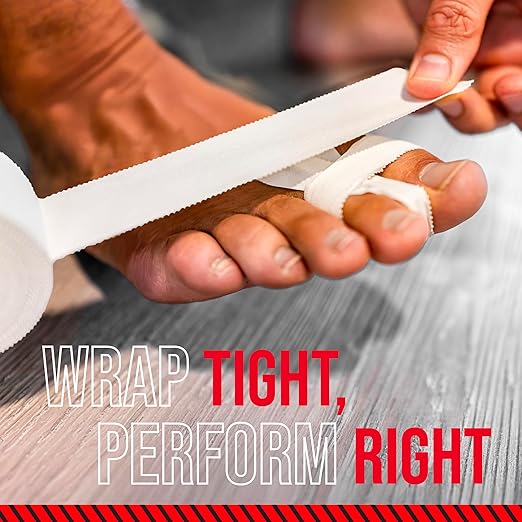 Ringside 1" Athletic Trainers Tape, Cotton Kinesiology Tape for Combat Sports, Adhesive, Athletic Tape for Men and Women, 1" x 30', White, 3 Pack