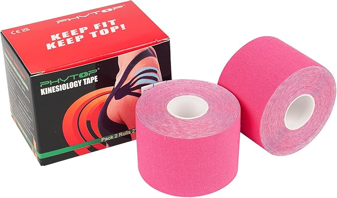 Pink Athletic Tape Kinesiology Tape Bulk 2 Inches X 16.4 Feet Uncut Roll (2 Rolls)