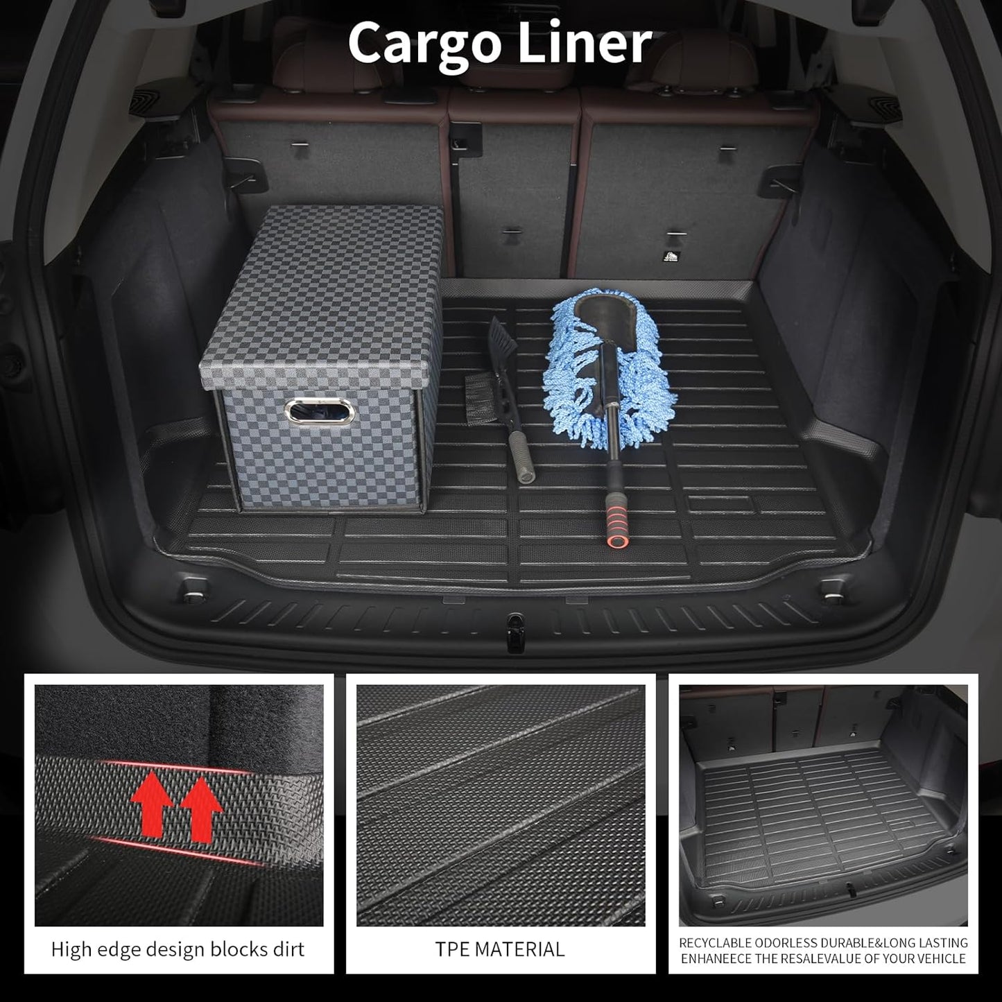 All Weather Floor Mats and Cargo Liner Set Fit for Mitsubishi Outlander 2022-2024 2025(Not Fit PHEV or Sport Models) TPE Car Mats Floor Liners Outlander Trunk Mat Accessories