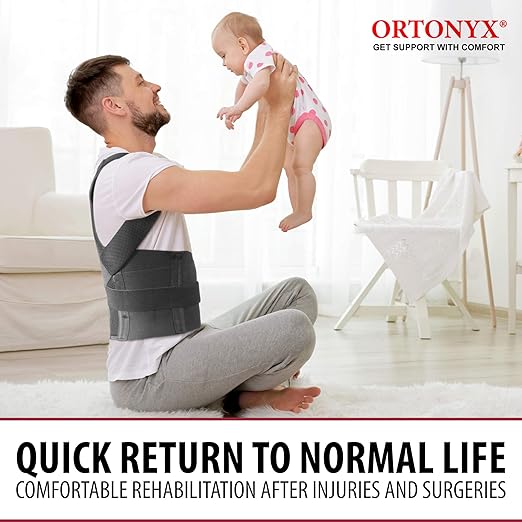 ORTONYX Comfort Back Brace Posture Corrector for Women and Men, Shoulder Clavicle Thoracic Support/L