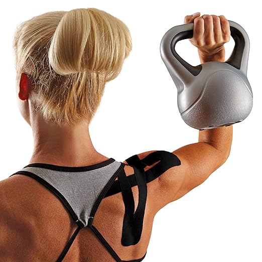 Curad Performance Series IRONMAN Kinesiology Tape, Black, 2 in x 10 in, 1 Roll of 20 Precut Strips