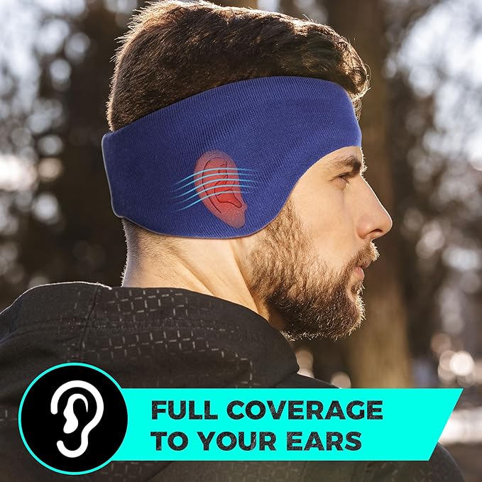 WTACTFUL Winter Double-Layer Fleece Ear Warmers Muffs Headband Ear Covers for Men Women Ski Running Cycling Hiking