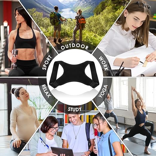 Posture Corrector for Women, Adjustable Upper Back Brace, Back Posture Correct, Posture Support for Women, Neck and Back Pain Relief, Back Brace for Posture