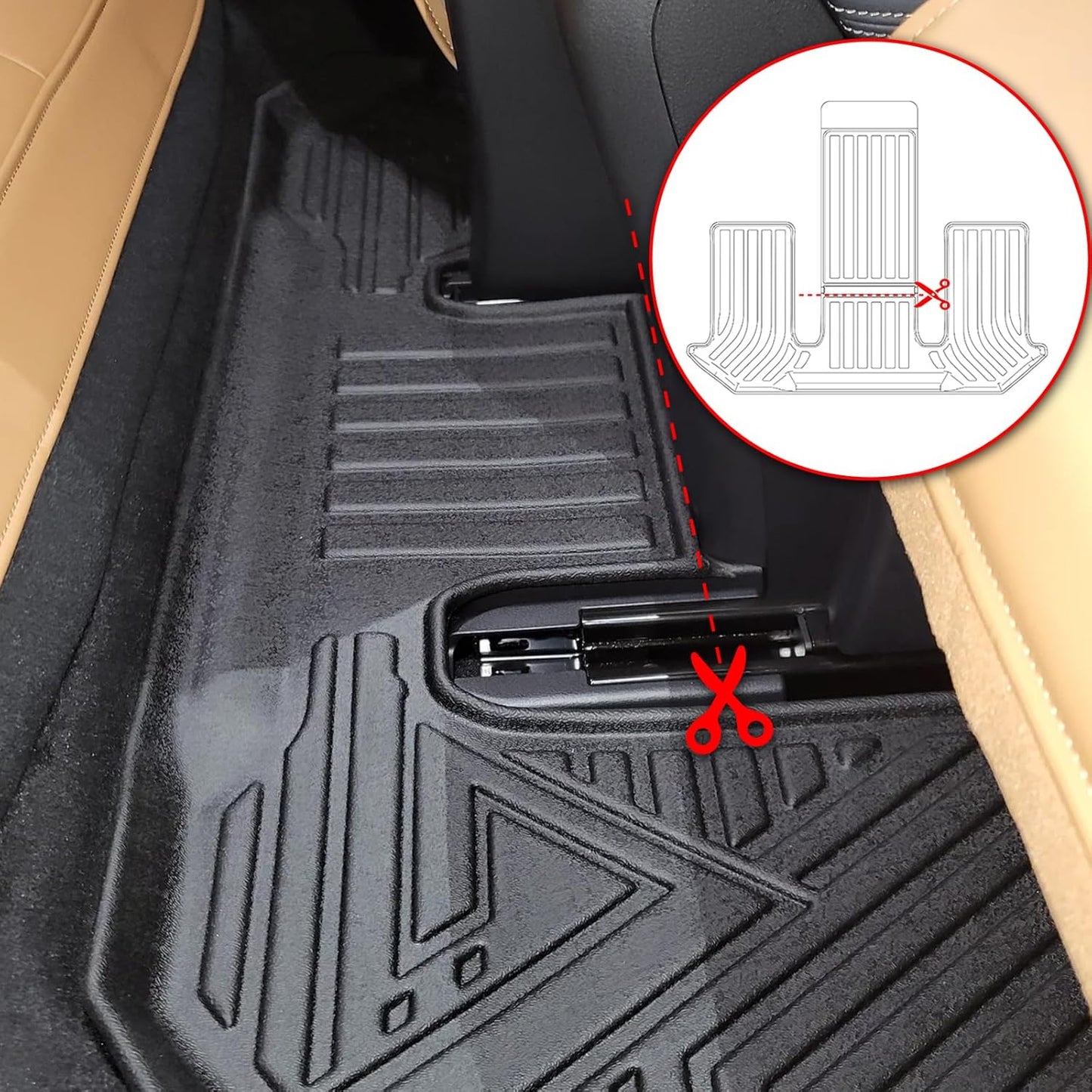 ANBINGO® Floor Mats for 2024 2025 CX-90 & CX90 PHEV (Plug in Hybrid) 6&7 Seater 2nd Row Captain Seat or Bucket Seat All Weather Waterproof Mazda Car Mat Guard Liners