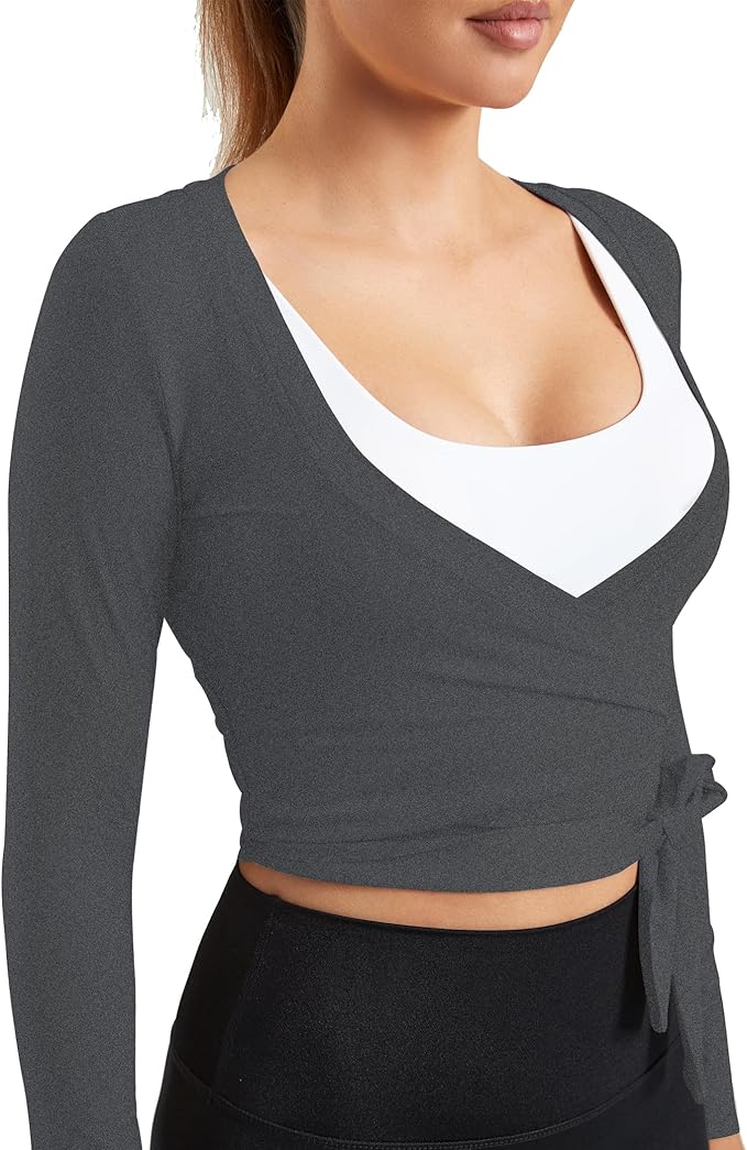 Women Tie Front Shrug Long Sleeve Bolero Cardigan Lightweight Casual Tops