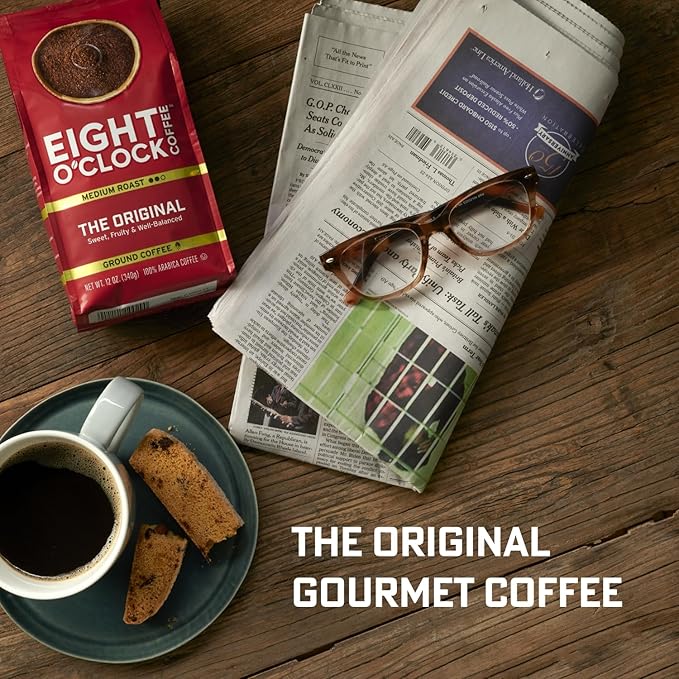 Eight O'Clock Coffee The Original Ground Coffee, Medium Roast, 32 Ounce (Pack of 1) - Sweet, Fruity, Well Balanced