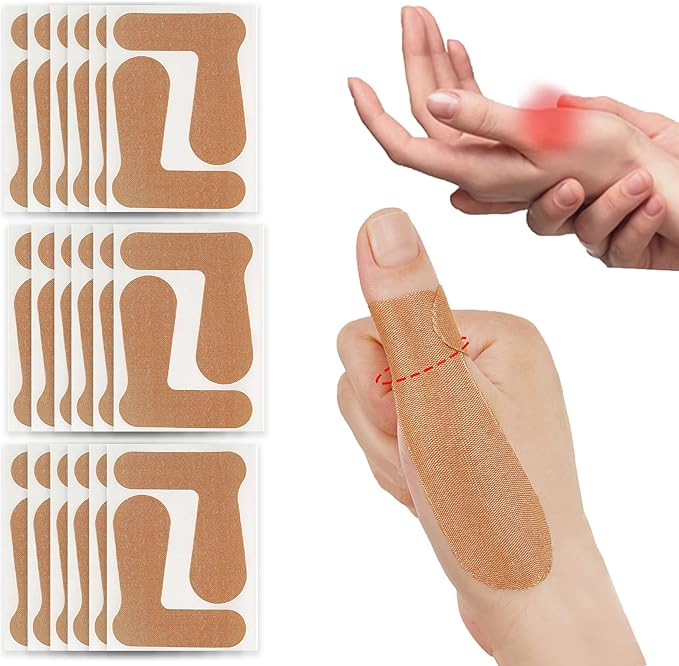 Thumb Support Tape for Arthritis Pain Relief 20 Sheet (40 PCS), Adjustable Elastic Self-Adhesive Thumb Bandage, Trigger Finger Patch for Sports Housework Joint Stability & Injury Recovery