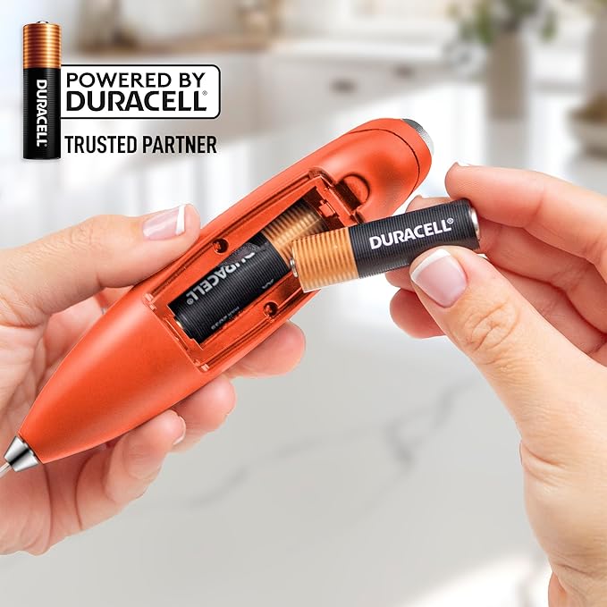 Zulay Kitchen Handheld Milk Frother with Duracell AA Batteries – Ultra Fast Electric Mixer & Foam Maker, Easy-Clean Drink Mixer for Coffee & More Peach n Cream - 2B