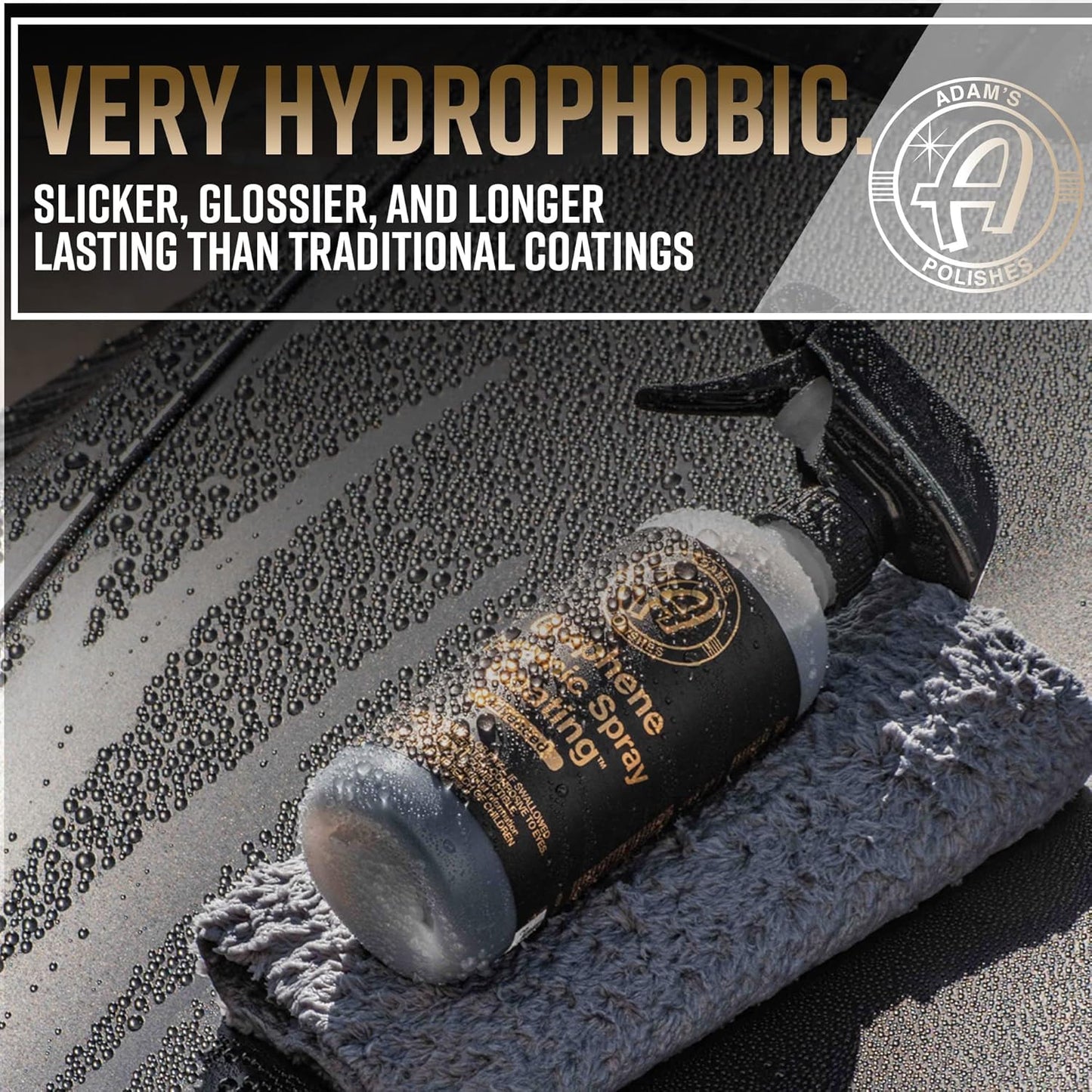 Adam's Advanced Graphene Ceramic Spray Coating Kit - 18+ Months Sprayable Graphene Oxide Ceramic Coating for Cars, Boats, RV's & Motorcycle - Adds Extreme Gloss, Depth, Shine & Protection