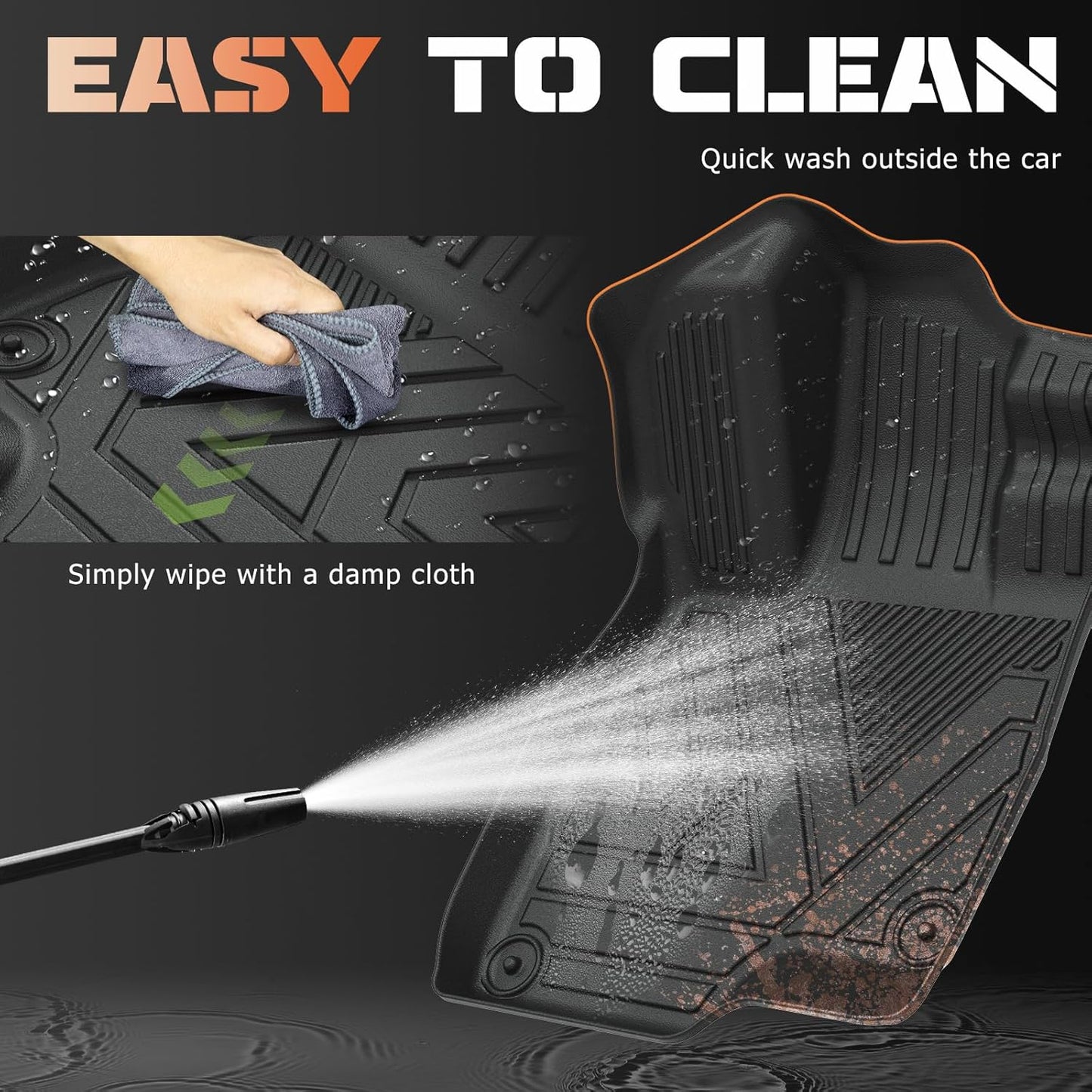 Floor Mats & Cargo Liner Compatible with Dodge Hornet GT& GT Plus& R/T Plug-in Hybrid 2023 2024 2025, All Weather Protection TPE Anti-Slip Waterproof Automotive Full Set Custom Car Mats Accessories