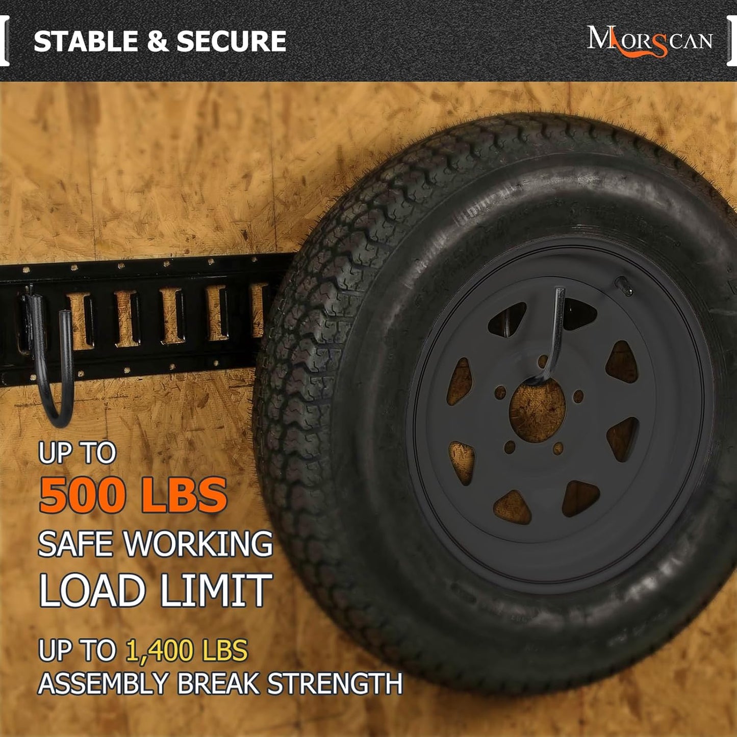 10-Pack 4" E Track J Hooks, Heavy Duty Black Steel Hanger 1,400lbs Break Strength E-Track Tie Down Accessories for Box Truck, Enclosed Trailer, Garage, Vans, Warehouse, Workshop