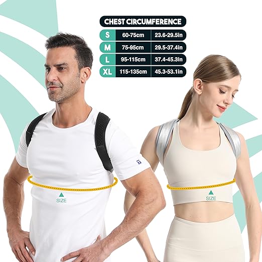 Posture Corrector for Women and Men – Adjustable Upper Back Brace for Shoulder and Back Support – Spine Alignment and Hunch Relief – Breathable, Lightweight – Wear Under or Over Clothes