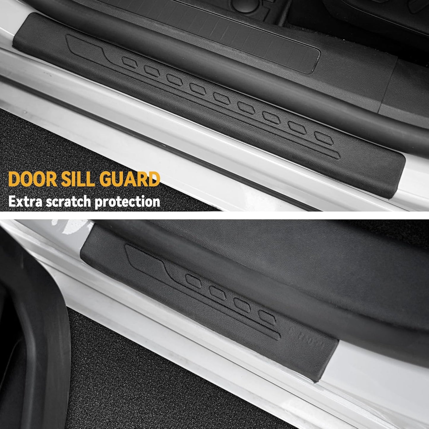 Floor Mats Set for Ford Escape 2020-2024 2025 Accessories (Not for Hybrid), Full Coverage All Weather Floor Mats Cargo Mat with Backrest Protectors & Door Sill Guards