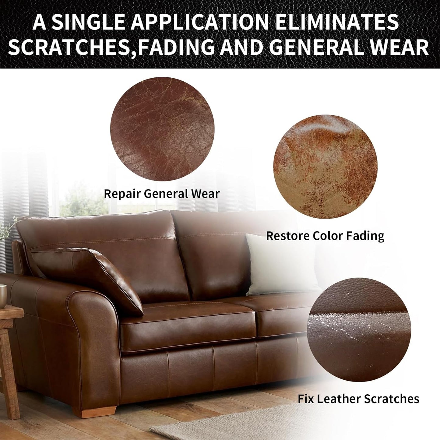 Leather Repair Kit Recoloring Balm Cleaner Conditioner Waterproof Beeswax Oil for Car Seat Furniture Couch Shoe Leather Vinyl(Gray)