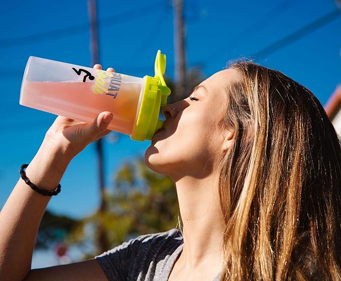 Toynk #SquatGoals Plastic Shaker Bottle | 20-Ounce BPA-Free Drink Mixer for Protein Shakes and Smoothies | Portable Blender Bottle with Blending Ball | Fitness Drinkware for Gym, Travel, and Workouts