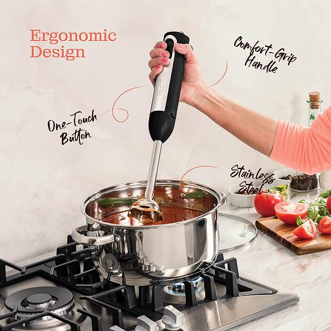 Multi-Use Immersion Blender Set, Hand Blender with Powerful Copper Motor 800W, High Speed, Turbo Mode, 3-in-1 Handheld Blender Stick Stainless Steel Blades, Whisk, Beaker, Measuring Marks, and Chopper