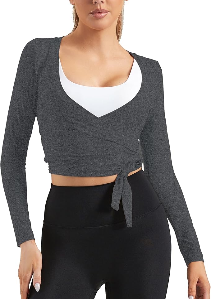 Women Tie Front Shrug Long Sleeve Bolero Cardigan Lightweight Casual Tops