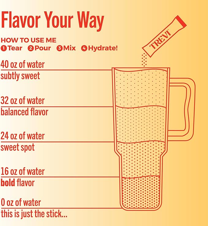 TREVI™ Sugar Free Electrolytes - Drink Mix Hydration Powder Packets - 28 Count - Orange