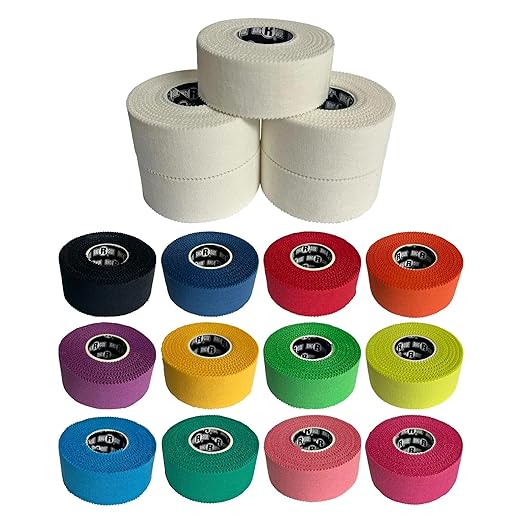 Ringside 1" Athletic Trainers Tape, Cotton Kinesiology for Combat Sports, Adhesive, for Men and Women, 1" x 30', White, 5 Pack