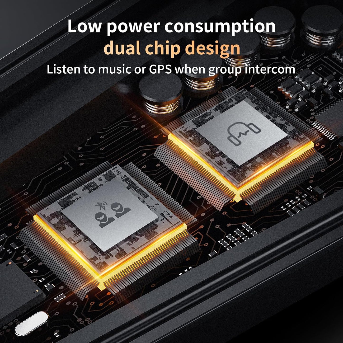 Fodsports FX8 Pro Motorcycle Communication Systems with Customized HRSQS Speakers, Dual-Chip Audio Multitasking, One-Click Fast Pairing, Music Sharing, FM 10 Riders Group Intercom, 2 Pack