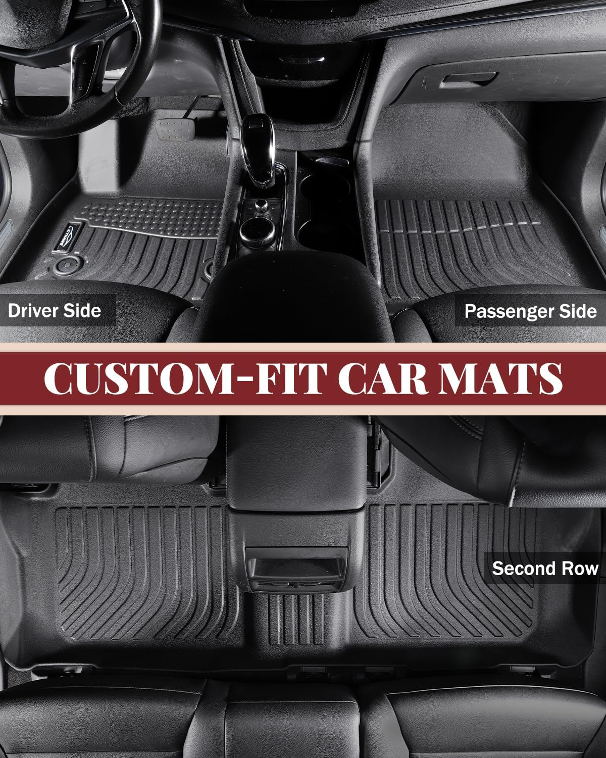 Icyhaws® Floor Mats for Buick Encore GX (AWD Only) 2020-2025 | All Weather TPE Waterproof Anti-Slip Custom Fit Car Floor Liners & Cargo Liner Trunk Mat | Front & Rear Row, 4pcs Black