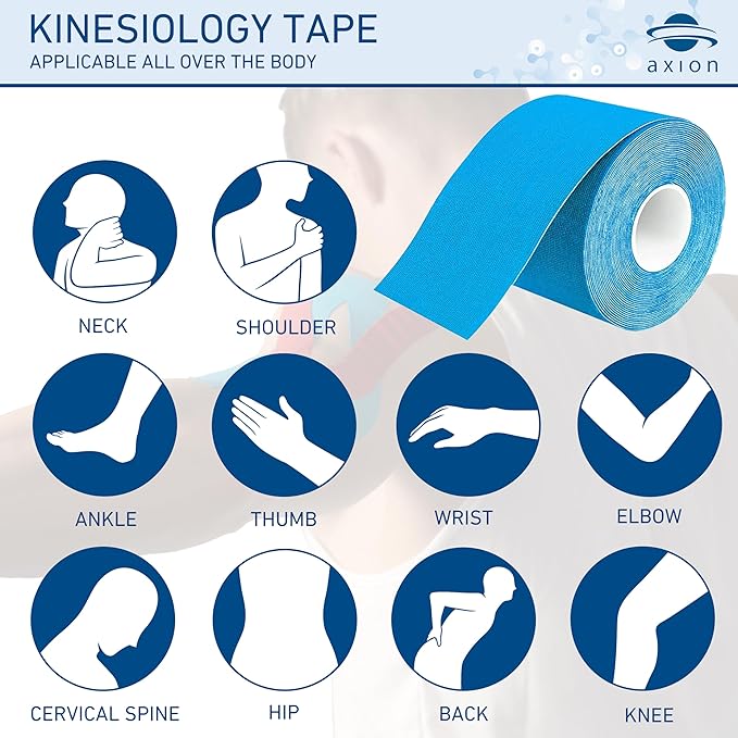 Kinesiology Tapes 2 Rolls Uncut Blue | Elastic Cotton Sports Tapes for Optimal Performance | Easy Application | Latex Free | Skin Friendly | Long Lasting Muscle and Joint Support