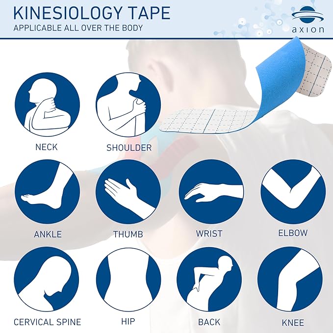 Kinesiology Tapes PRECUT | 50 Blue Pre-Cut Sport Tape Strips 10x2 in | Waterproof • Skin-Friendly • Elastic | Kinesiology Tapes Ideal for Sports