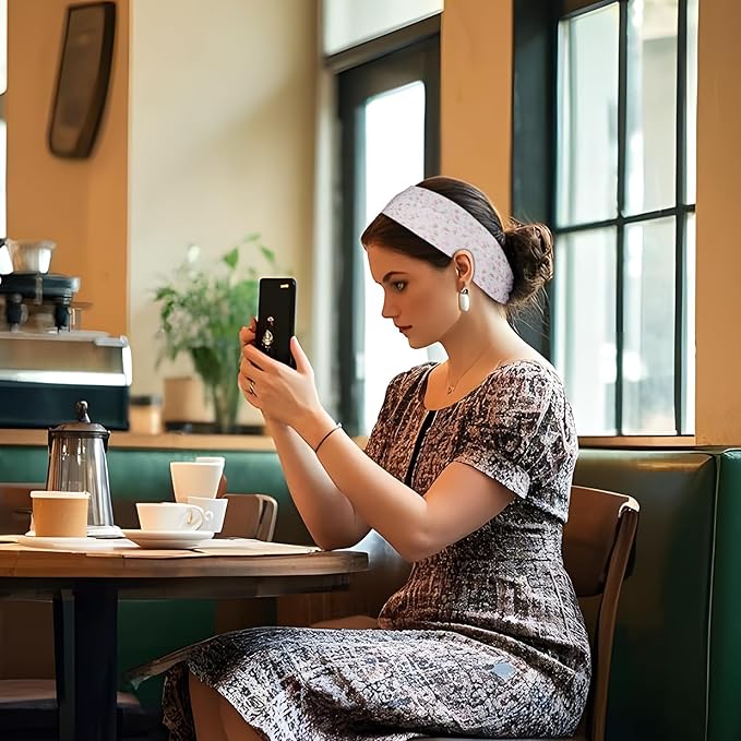 Yoga Headbands for Women, Non Slip Elastic Sweat Hairbands, Solid Color Head Accessories Headscarves Hair Hoop, Sweat-absorbing Hairbands for Sports, Fitness, Running