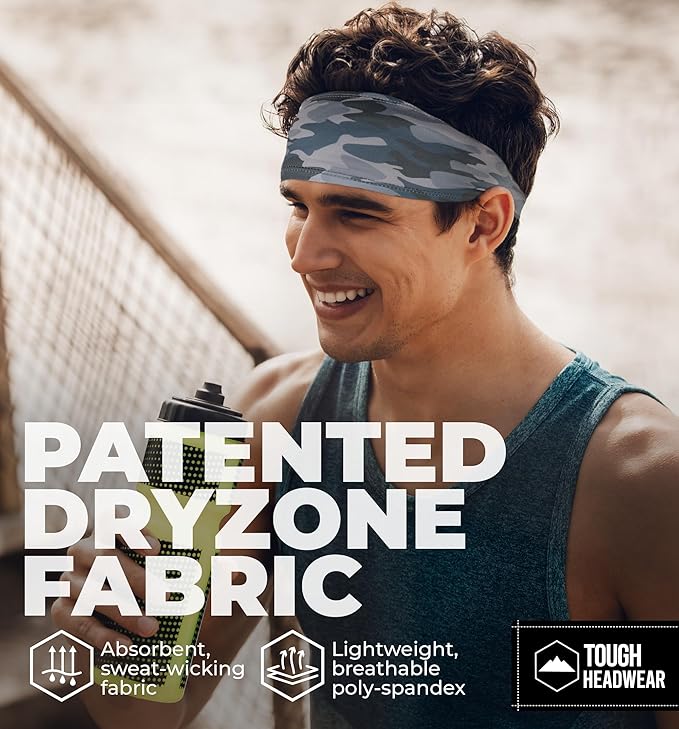 Mens Sweat Bands - Sport Headbands for Men - Workout Headbands for Women - Running Headband -Tennis Athletic Sweatband