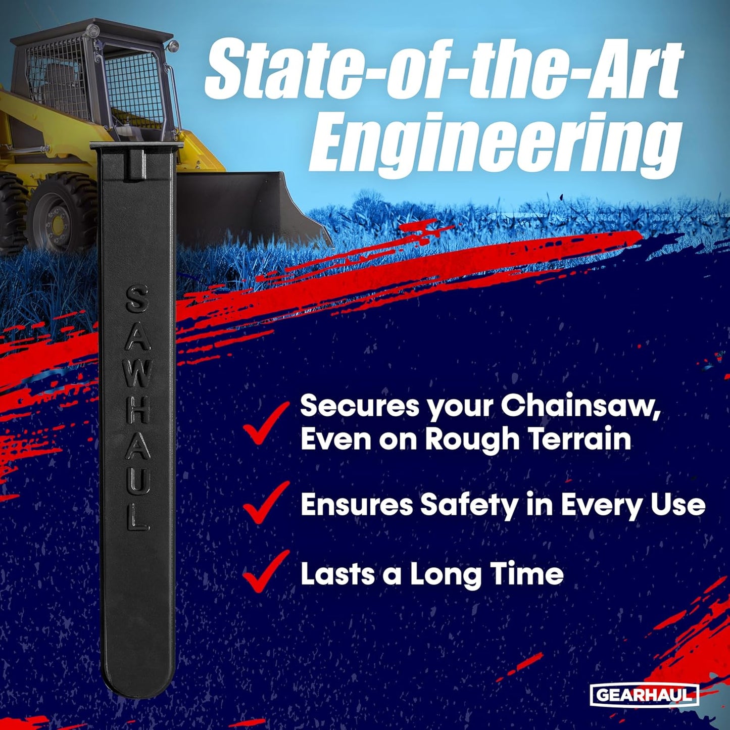 SawHaul Universal Tractor Chainsaw Holder - Made in Kansas USA - Fixed Mount Chainsaw Carrier (36" Black) Compatible w/All Brands