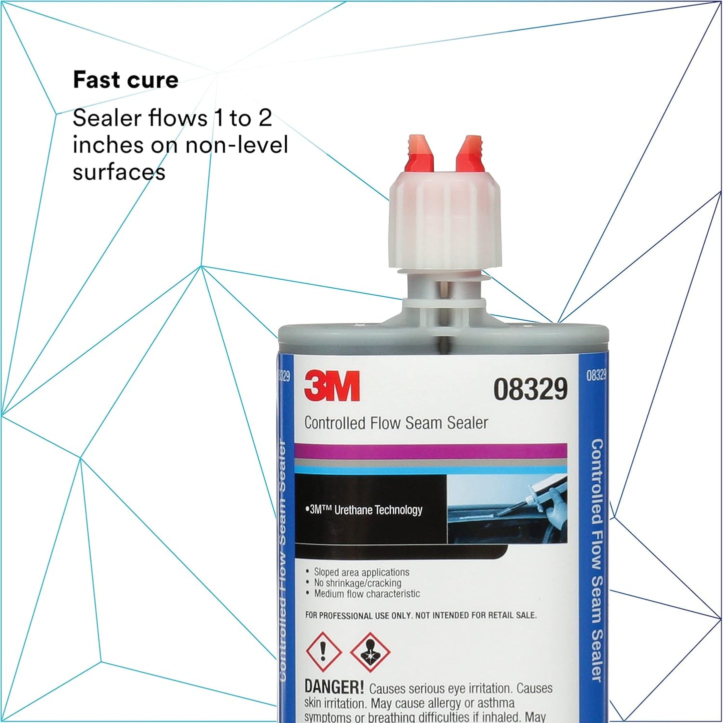 3M Controlled-Flow Seam Sealer, 08329, Solvent Free, Weather Resistant, Torsional Stress Flexability, 200 mL/6.75 fl oz Cartridge