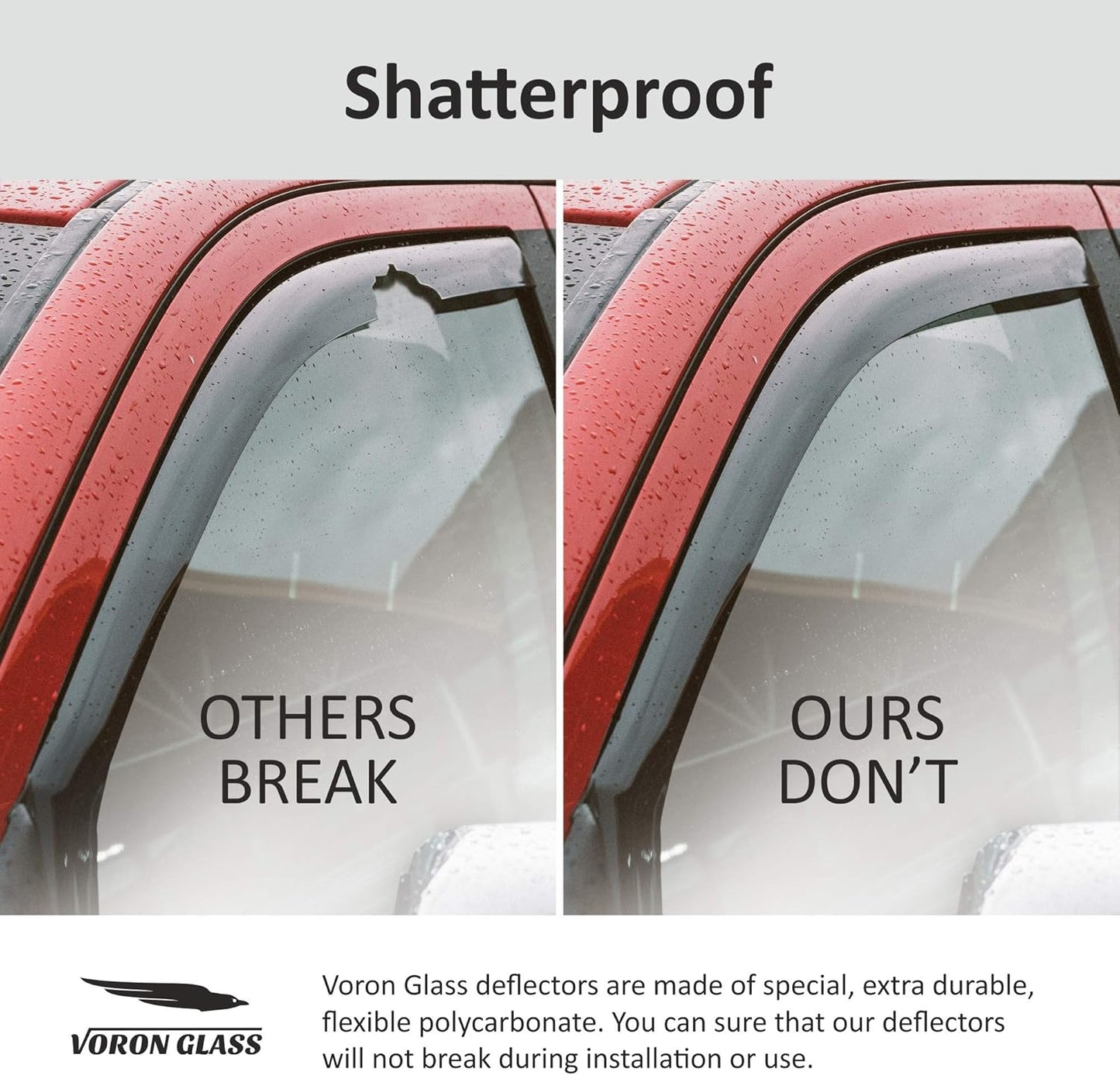 Voron Glass in-Channel Extra Durable Rain Guards for Honda CR-V 2012-2016, Window Deflectors, Vent Window Visors, 4 Pieces - 200562