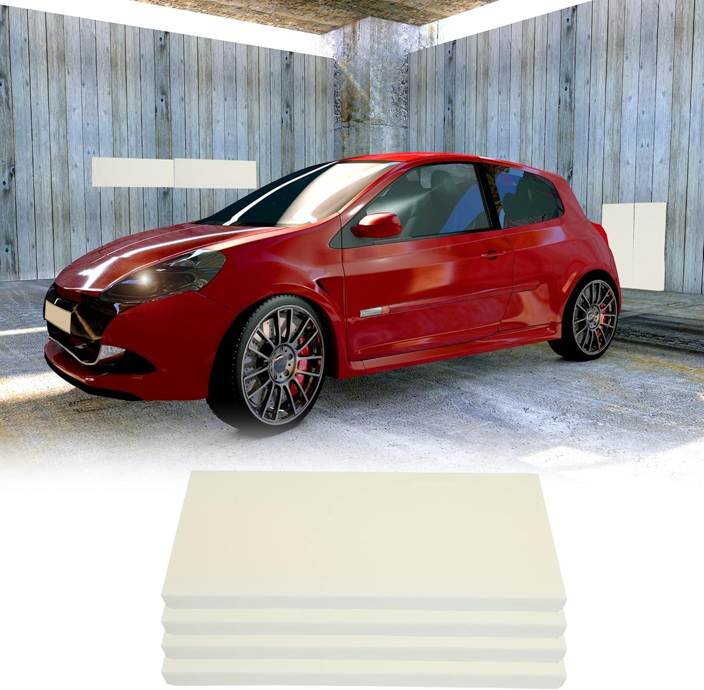 X AUTOHAUX 400x200x20mm 4pcs Car Garage Wall Guard Door Bumper Protector Anti Collision Waterproof White