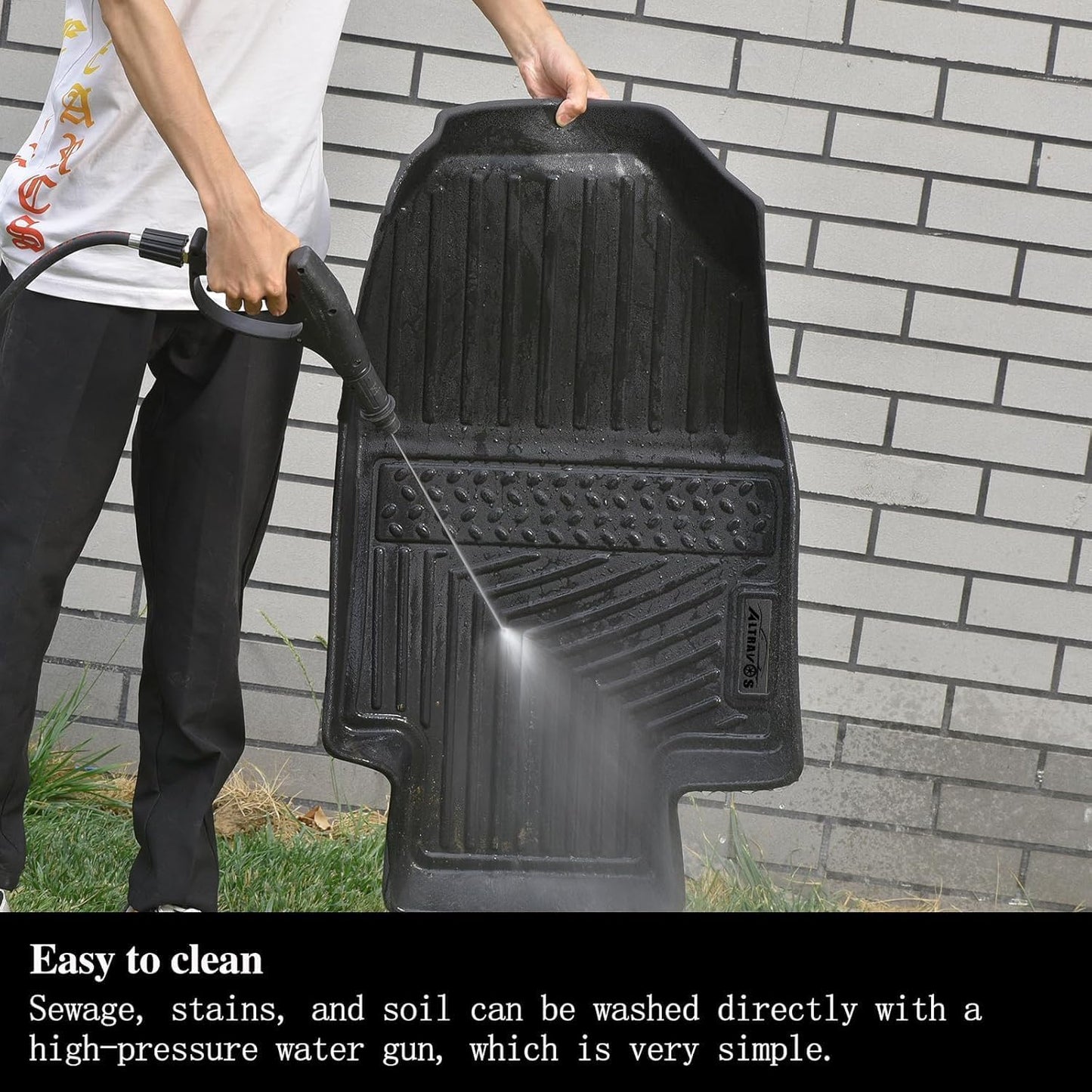 2 Rows Floor Mats for 2025 Nissan Armada 7 and 8 Passenger Models,TPE All Weather Protection Car Floor Liners Accessories | Front & Second Rows, 3-Pc