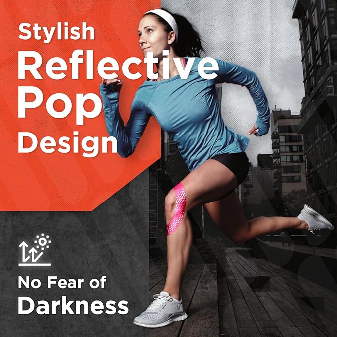 OK TAPE Synthetic Kinesiology Tape Precut Strips, Waterproof Kinesiology Athletic Tape for Joint & Muscle Support, Reflective and Durable K Tape, 2in×16.4ft Roll 20PCS, Black