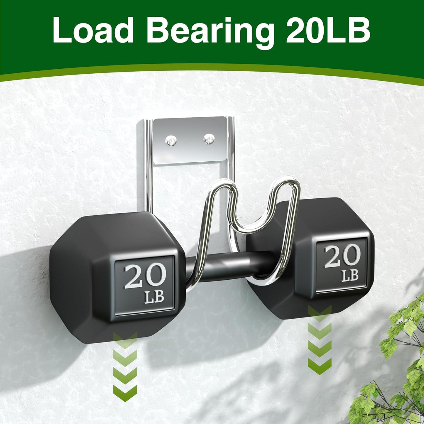 Stainless Steel Garden Hose Holder - Silver SS304 Water Hose Holder - Wall Mounted Hose Hanger Heavy Duty for Water Hose Extension Cords Vacuum Hose, Anti-Rust (2 Pack)