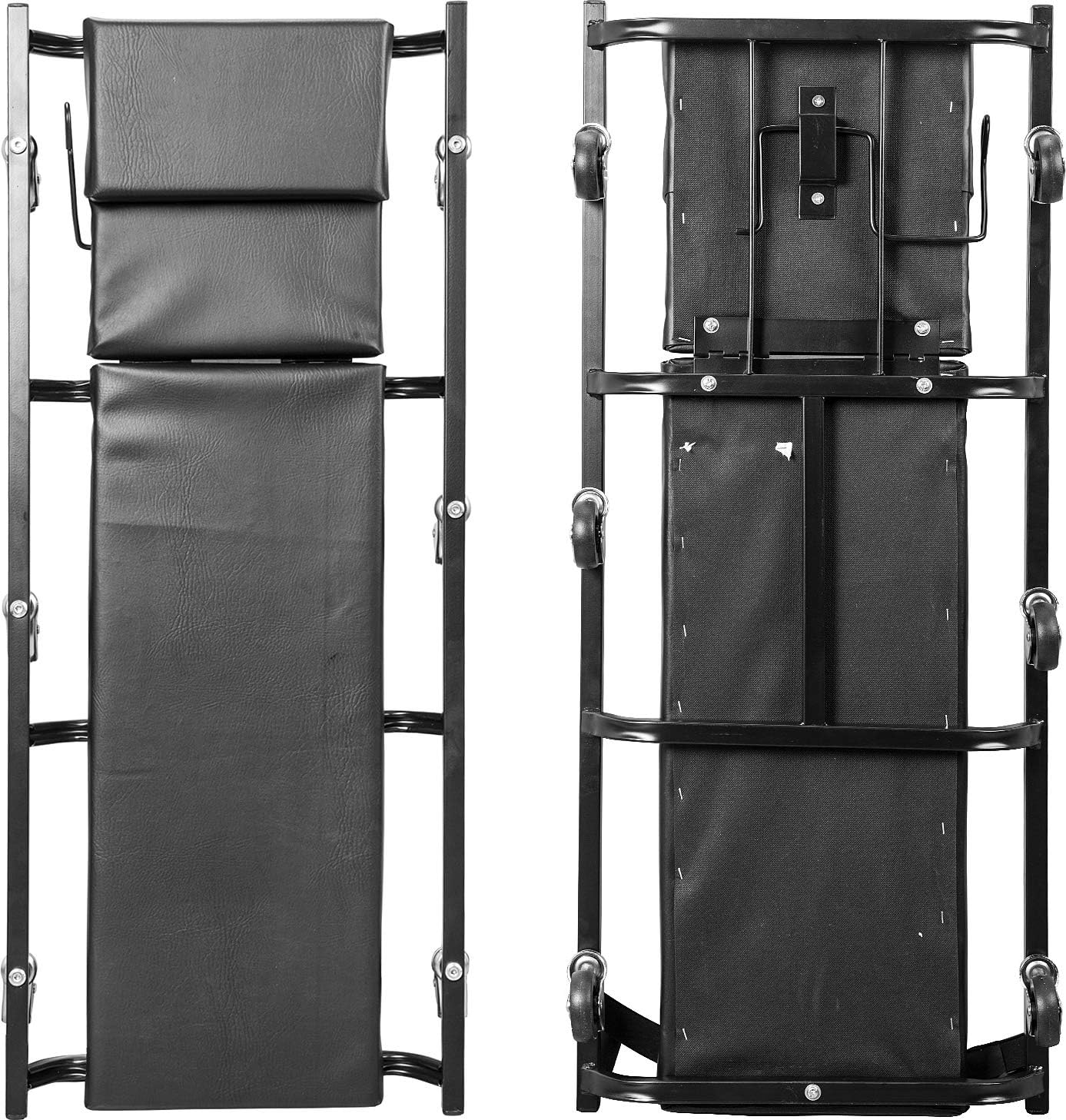 Torin ATR6452B Rolling Garage/Shop Creeper: 40" Padded Mechanic Cart with Adjustable Headrest and 6 Casters, Black